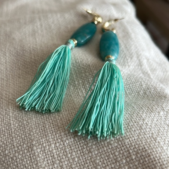 NWT! Kendra Scott Insley Earring in Gold & Teal Mix - Picture 3 of 6